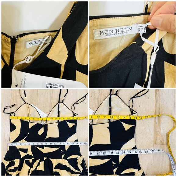 MON RENN viral bloggers favorite 100% cotton surreal midi dress NWT - Picture 14 of 16